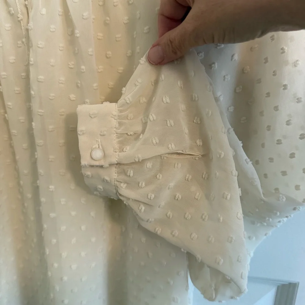J. Crew Cream Swiss Dot
